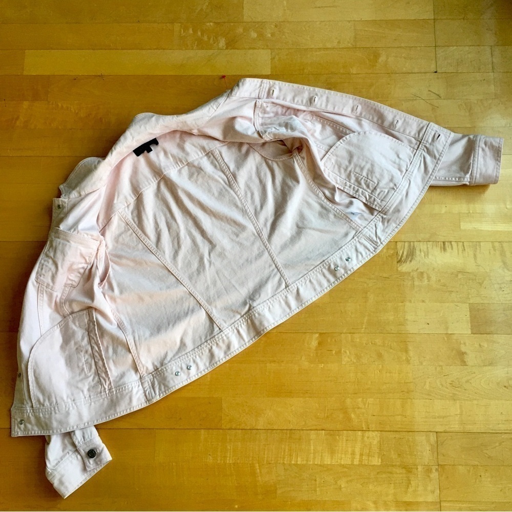 Talbots Jean Jacket, Cotton, Lightweight, Pastel Pink, Size L - Picture 8 of 17